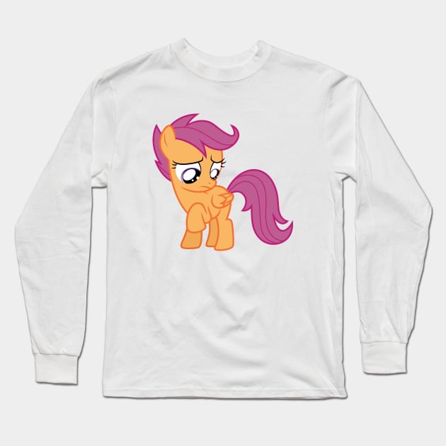 Sad Scootaloo 1 Long Sleeve T-Shirt by CloudyGlow